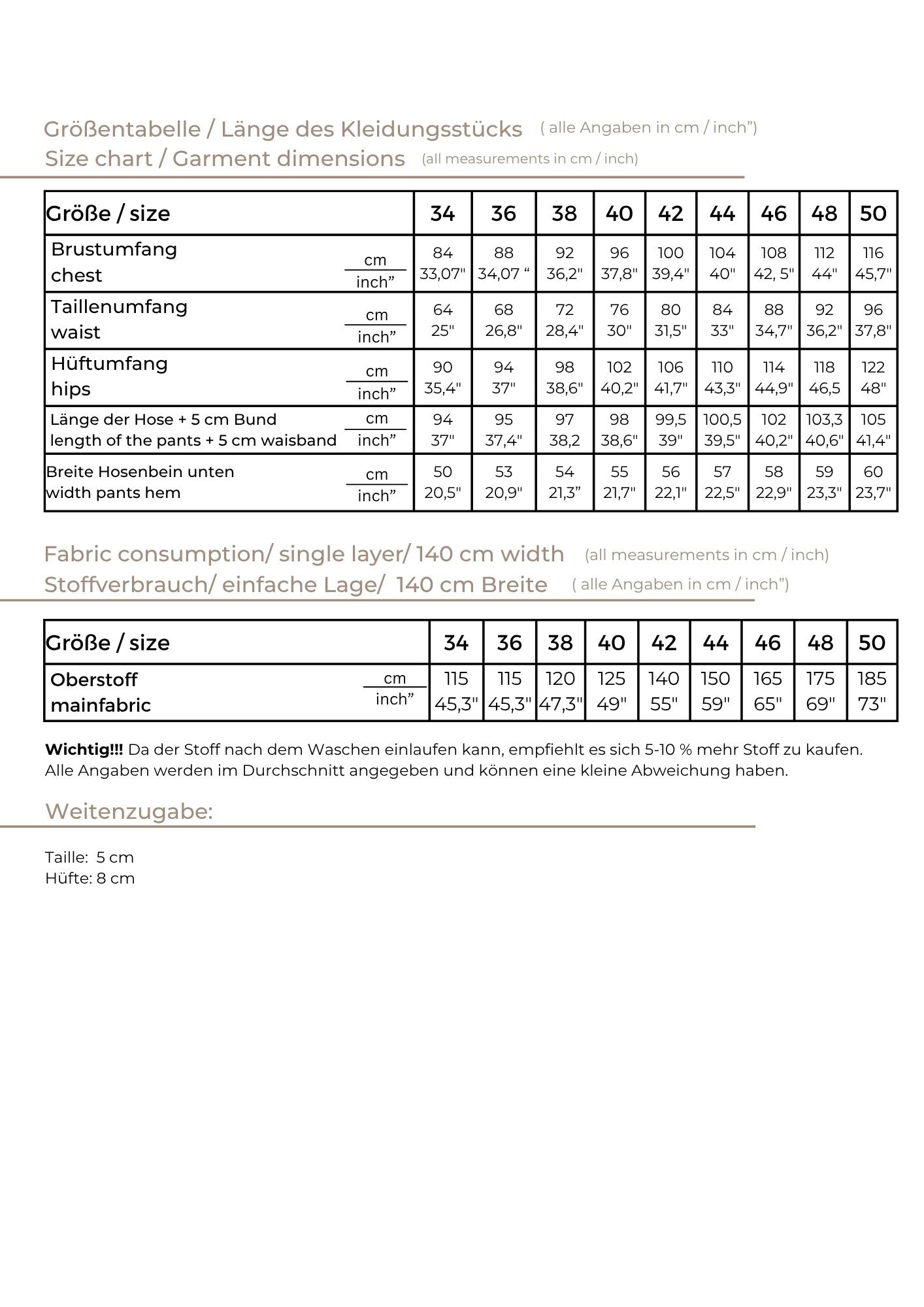 Schnittmuster Hose – Weite, elegante Hose mit Paspeltaschen und Bundfalten