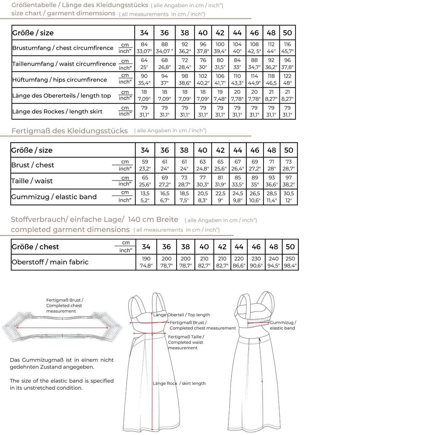 Schnittmuster Trägerkleid mit offenem Rücken, A-Linie, Midi-Kleid, PDF Schnittmuster mit Ebenen