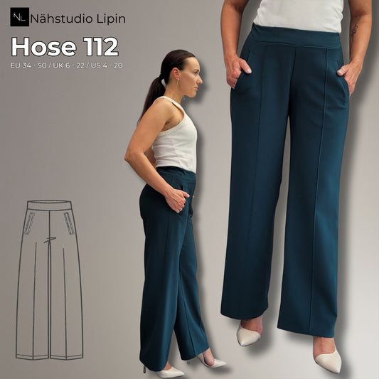 Schnittmuster Hose – Weite, elegante Hose mit Paspeltaschen und Bundfalten