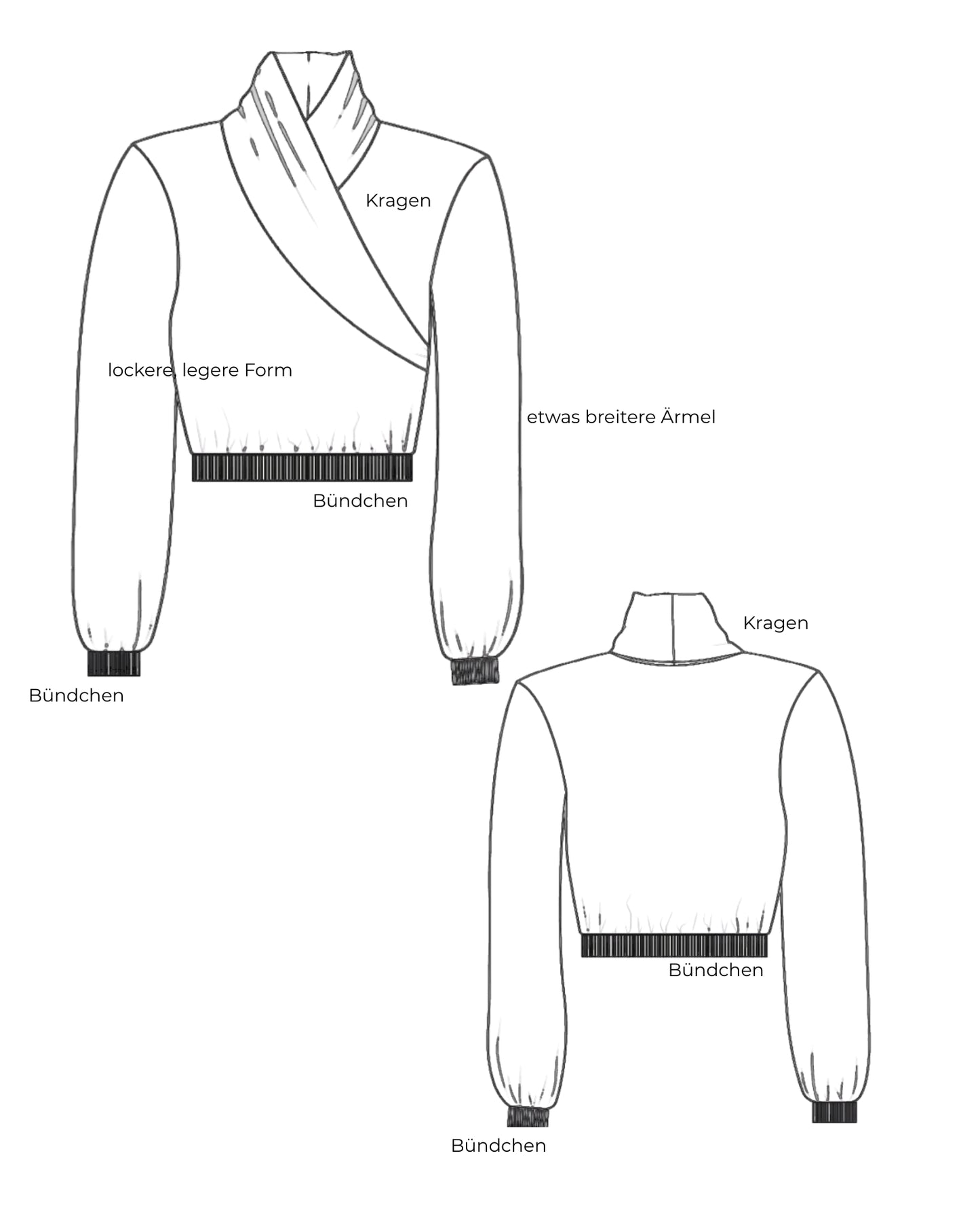 PDF Schnittmuster Set, elegante Hose + Pullover, Ebenen und Beamerdateien, Größe 34/ 36 - 50