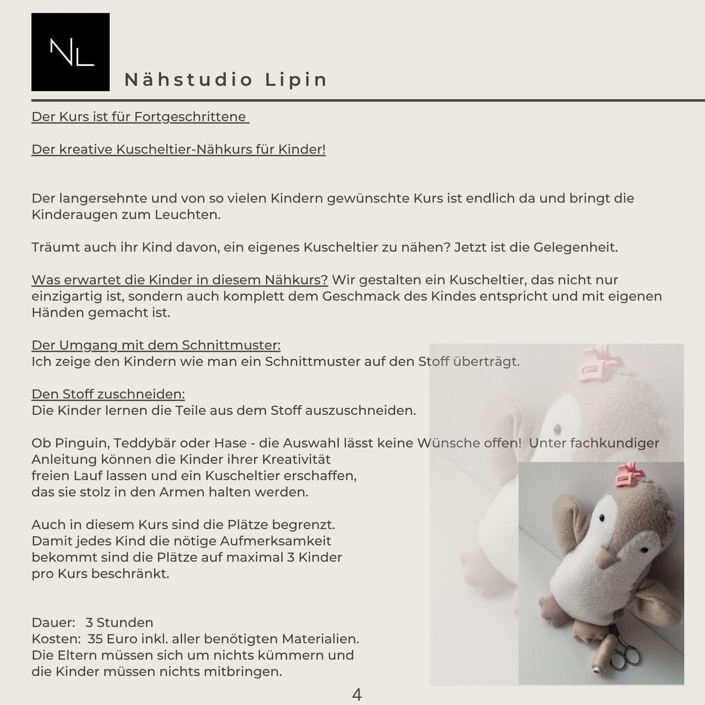 Kuscheltier-Nähkurs Juni