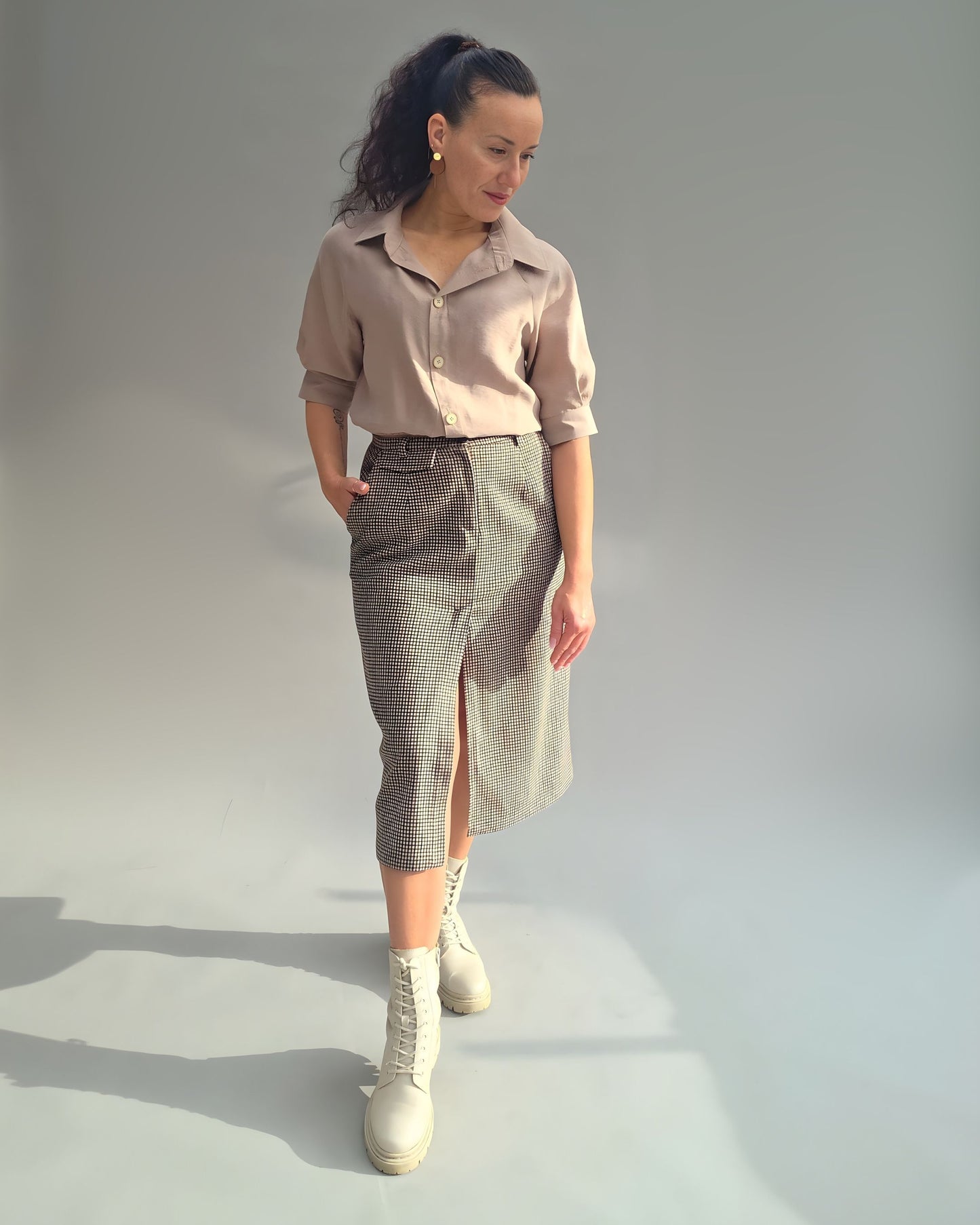 PDF Schnittmuster Rock A-Linie Schlitz  Damenrock mit Schlitz klassischer eleganter Rock mit Taschen