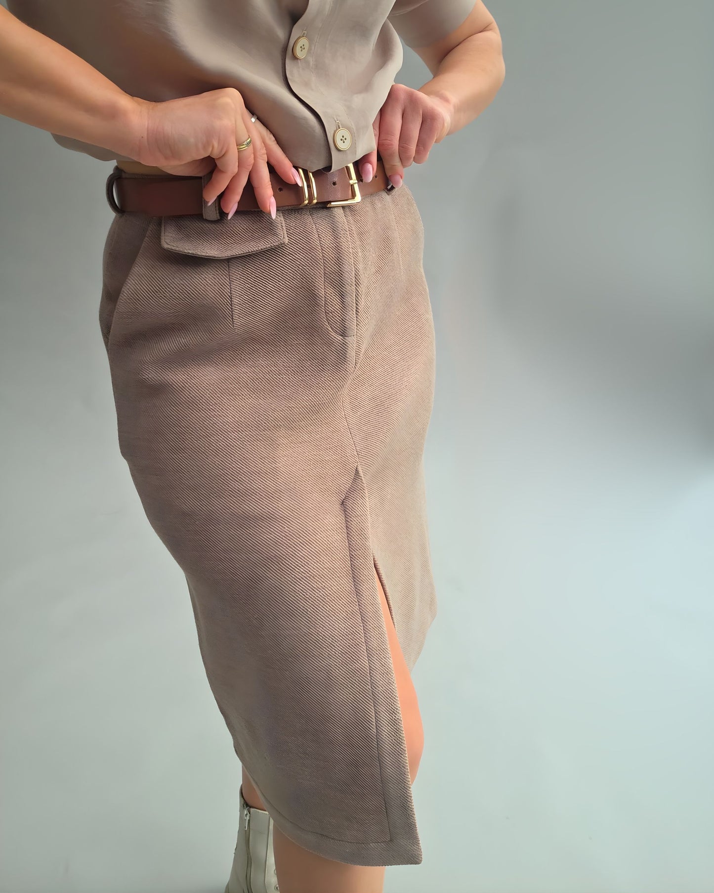 PDF Schnittmuster Rock A-Linie Schlitz  Damenrock mit Schlitz klassischer eleganter Rock mit Taschen