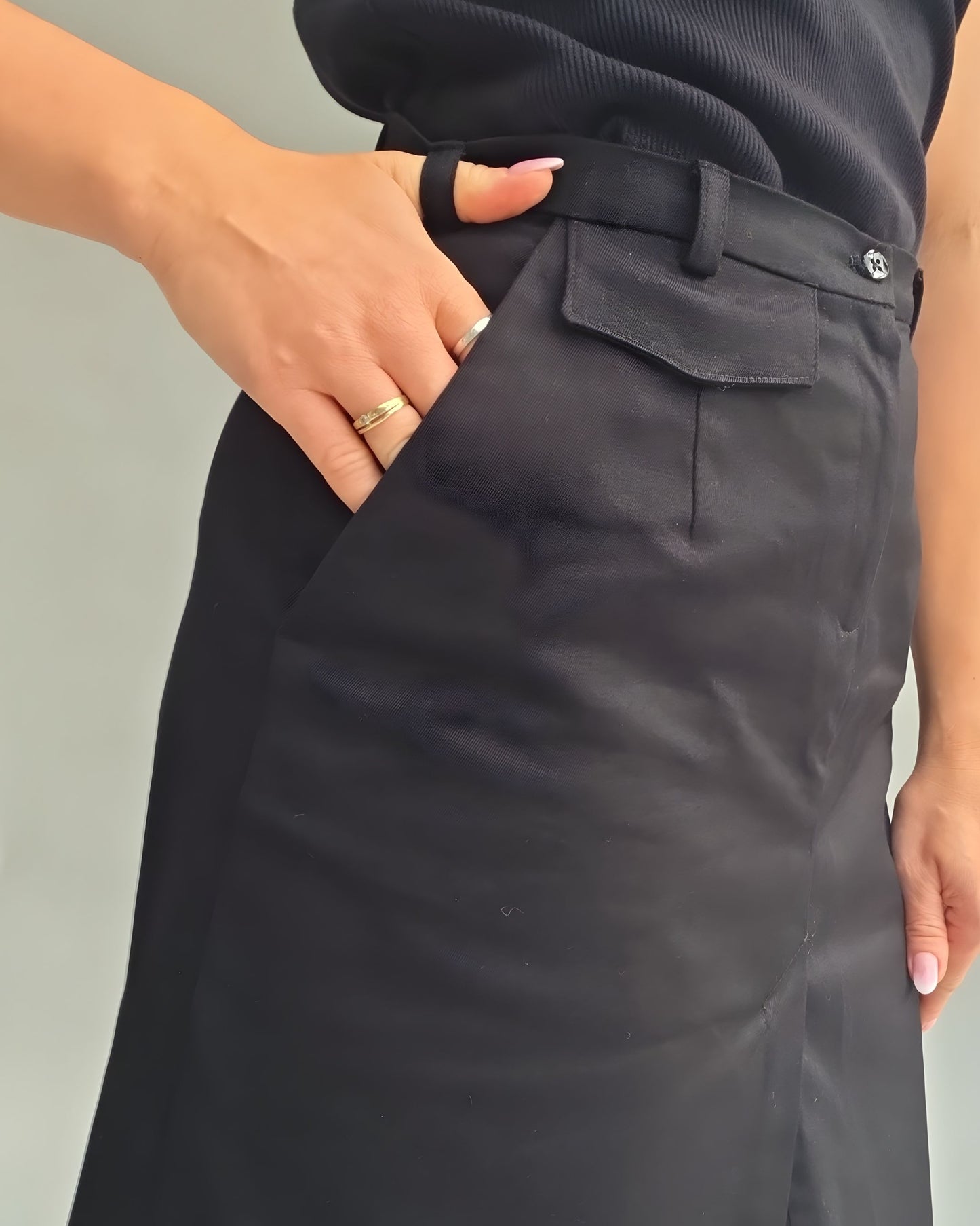 PDF Schnittmuster Rock A-Linie Schlitz  Damenrock mit Schlitz klassischer eleganter Rock mit Taschen